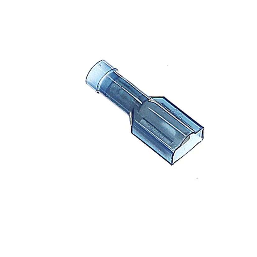 Sta-Kon 14RB-2577 250 Female Disconnect, 16 to 14 AWG Conductor, 0.25 in W x 0.032 in THK Tab, Brazed Seam Barrel, Brass, Blue, Fully Insulated